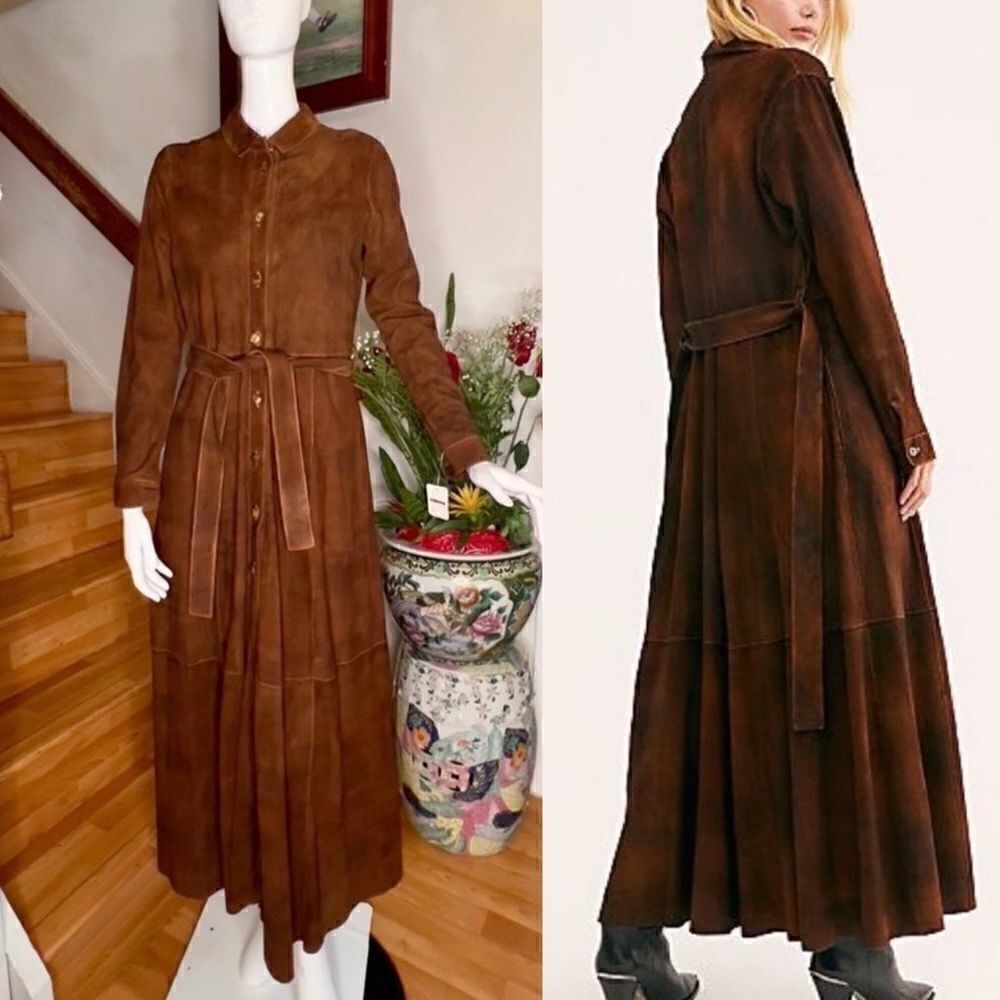 New Free People Brenda Knight Trench Coat "Long Safari"/ size XS